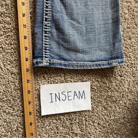 Rock & Roll Cowgirl Mid Rise Bootcut Jeans Sz 32 x 32 Bling Pocket - Picture 13 of 13